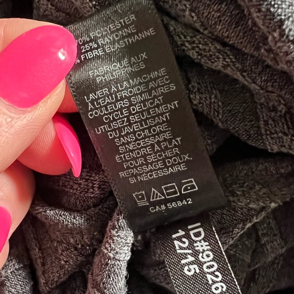 HEATHER GRAY EXPRESS OFF THE SHOULDER SHORT SLEEVE RIBBED MINI DRESS SIZE XS - Picture 5 of 6